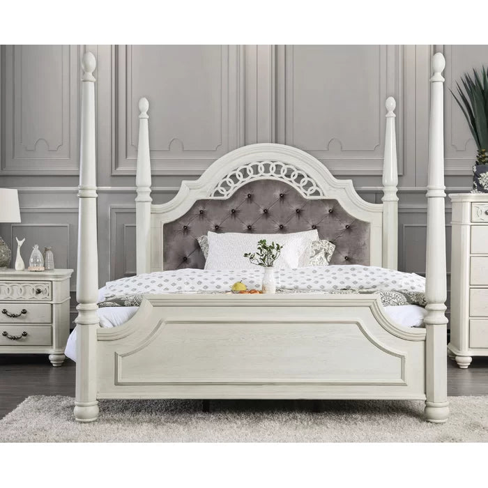 Stylewood Royal Poster Bed with Upholstered Headboard - Furnishiaa -  -